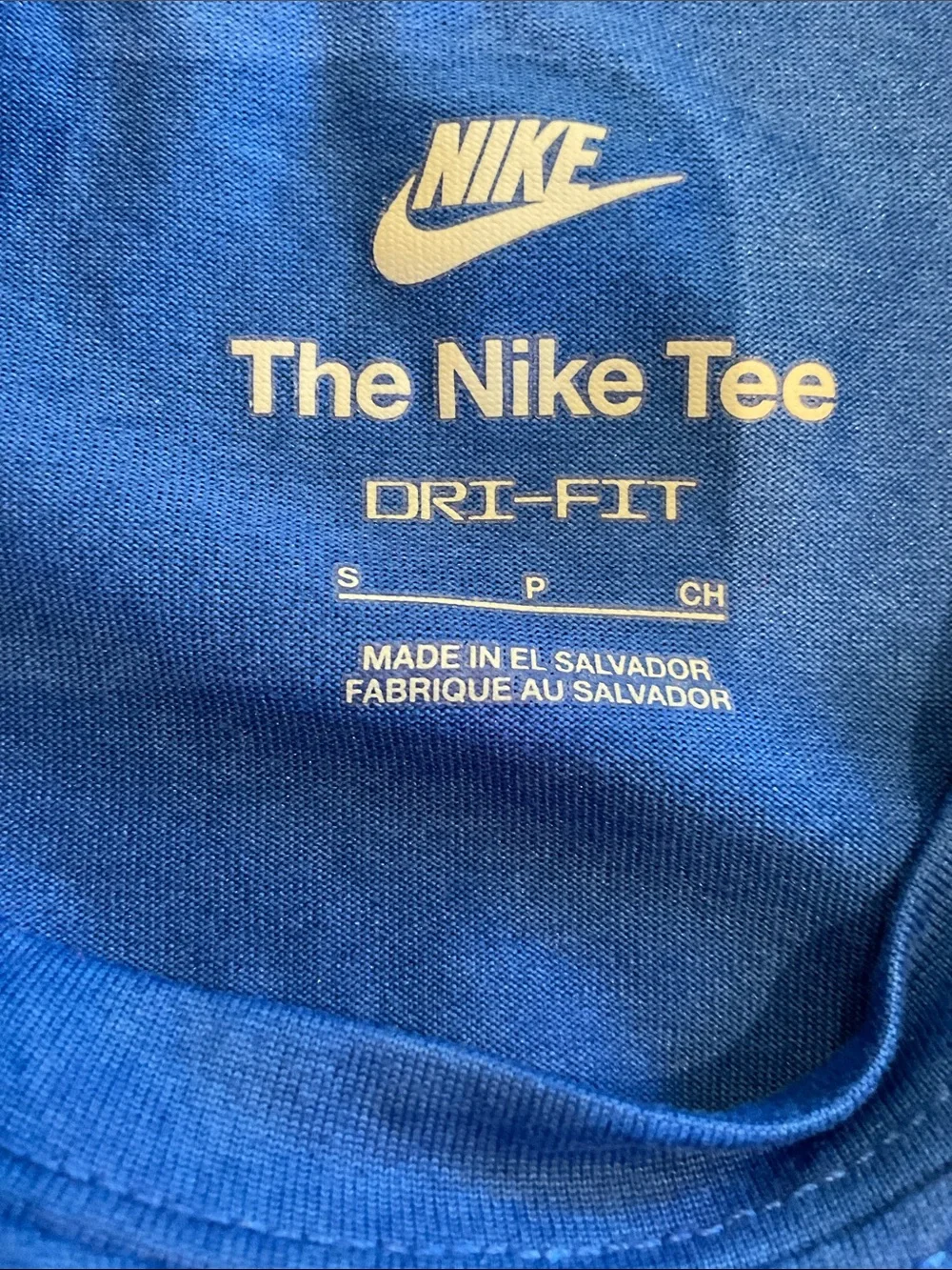 NIKE - TEE - Dri-Fit - Blue/White Nike Logo Boy’s Size S - Short Sleeve